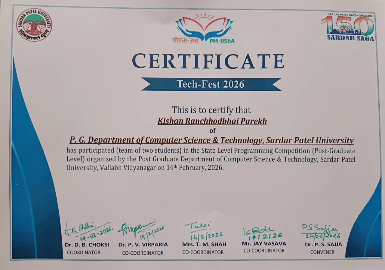 Parekh Kishan Ranchhodbhai - Full Stack Developer